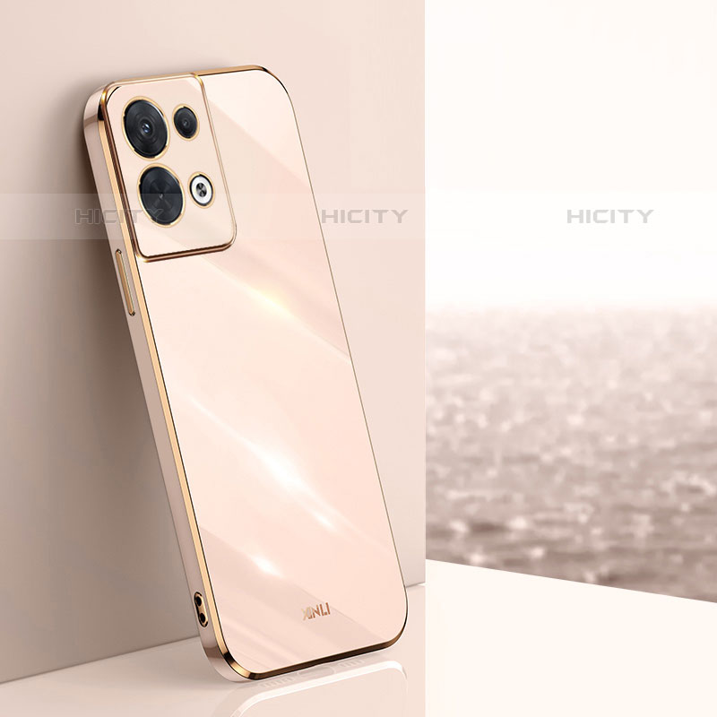 Custodia Silicone Ultra Sottile Morbida Cover XL1 per Oppo Reno8 Pro 5G Oro