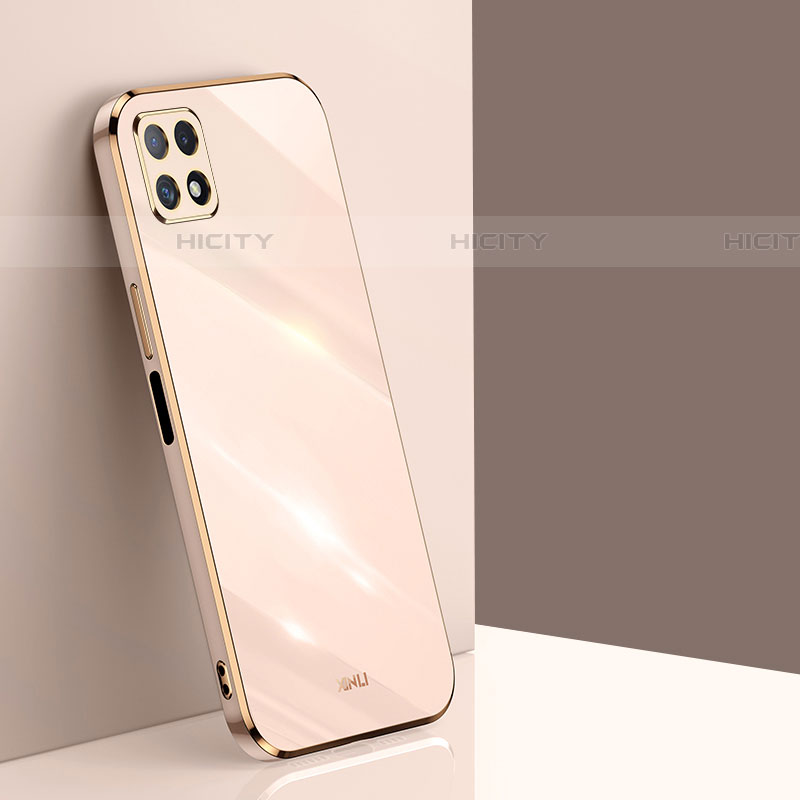 Custodia Silicone Ultra Sottile Morbida Cover XL1 per Samsung Galaxy F42 5G Oro