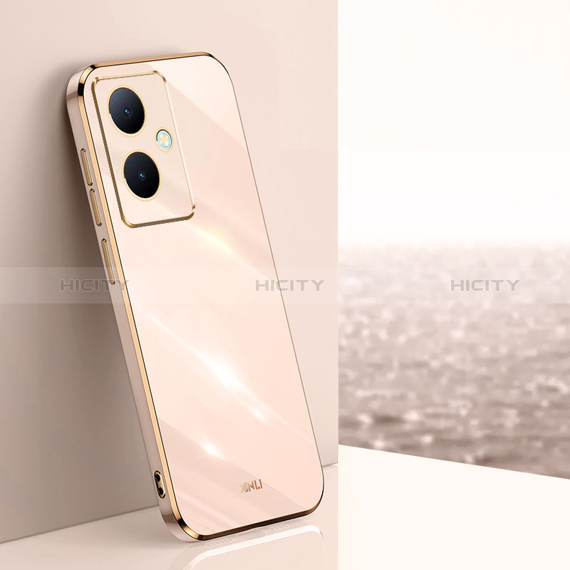 Custodia Silicone Ultra Sottile Morbida Cover XL1 per Vivo V29 Lite 5G Oro