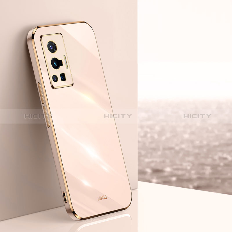 Custodia Silicone Ultra Sottile Morbida Cover XL1 per Vivo X70 Pro 5G Oro