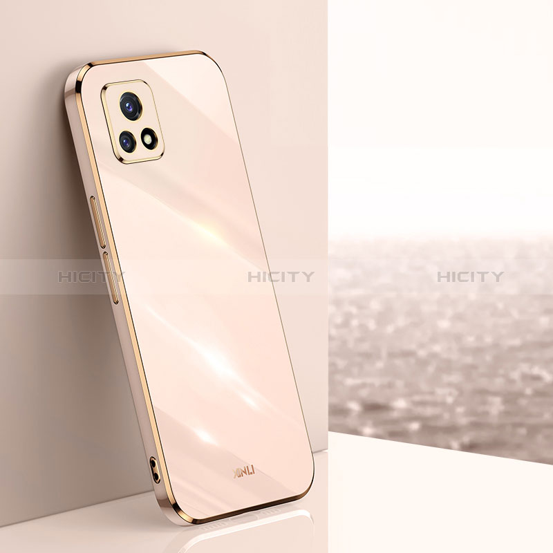 Custodia Silicone Ultra Sottile Morbida Cover XL1 per Vivo Y31s 5G Oro