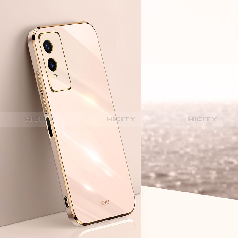 Custodia Silicone Ultra Sottile Morbida Cover XL1 per Vivo Y76s 5G Oro