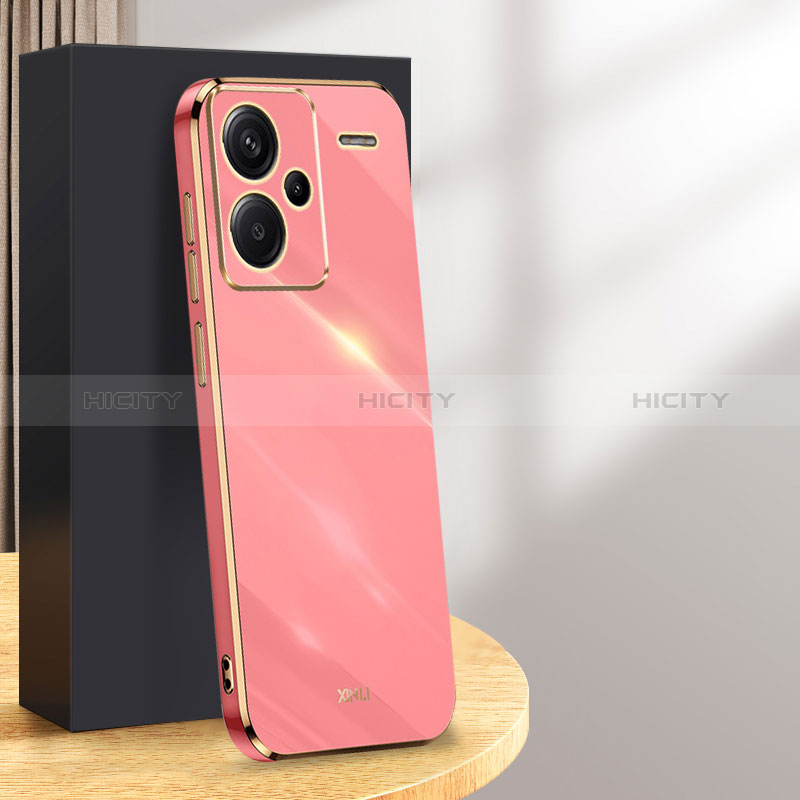 Custodia Silicone Ultra Sottile Morbida Cover XL1 per Xiaomi Redmi Note 13 Pro+ Plus 5G Rosa Caldo