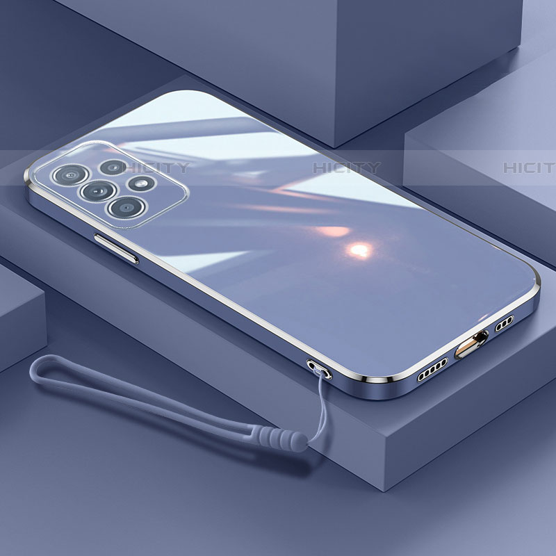 Custodia Silicone Ultra Sottile Morbida Cover XL2 per Samsung Galaxy A52 4G Grigio Lavanda