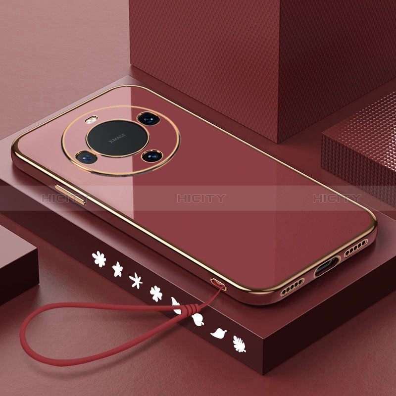 Custodia Silicone Ultra Sottile Morbida Cover XL3 per Huawei Mate 60 Pro+ Plus Rosso