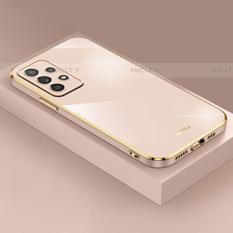 Custodia Silicone Ultra Sottile Morbida Cover XL4 per Samsung Galaxy A52 5G Oro