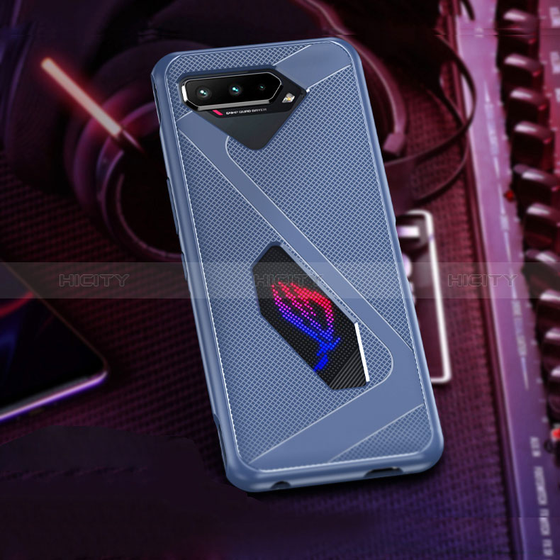 Custodia Silicone Ultra Sottile Morbida Cover ZJ1 per Asus ROG Phone 5s Blu