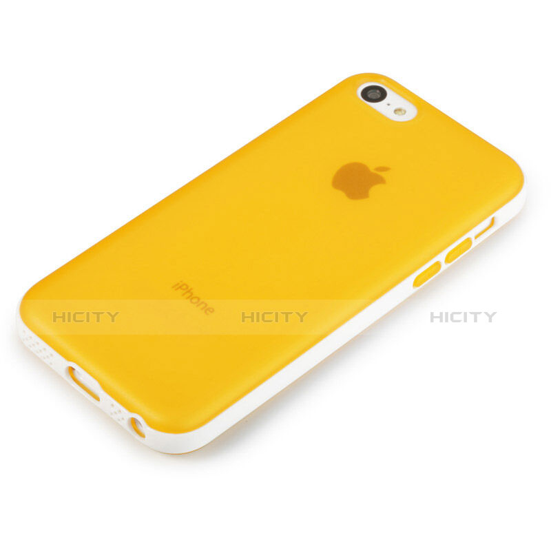 Custodia Silicone Ultra Sottile Morbida Laterale Opaca per Apple iPhone 5C Giallo