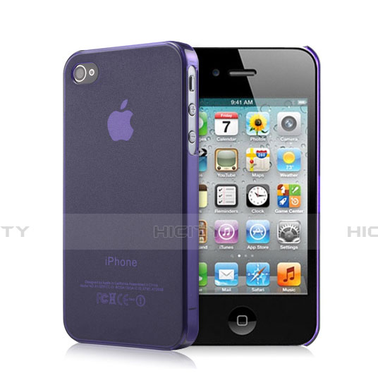 Custodia Silicone Ultra Sottile Morbida Opaca per Apple iPhone 4 Viola