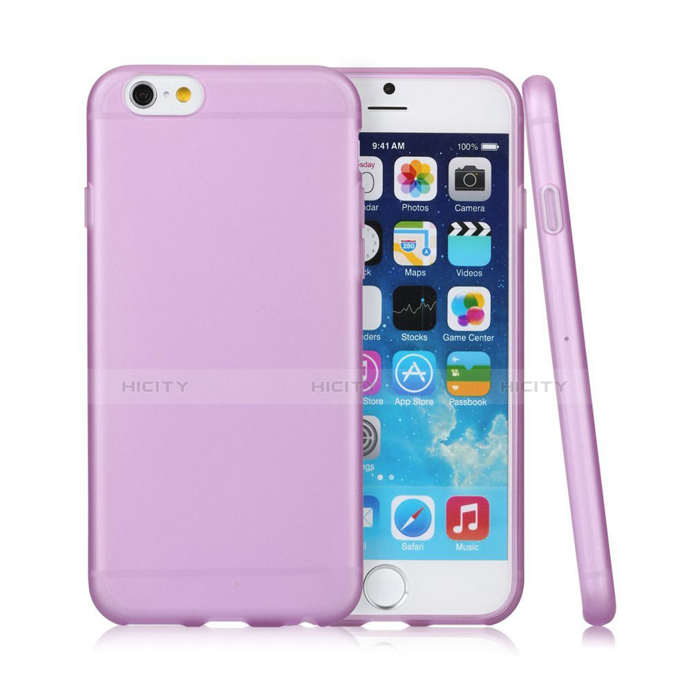 Custodia Silicone Ultra Sottile Morbida Opaca per Apple iPhone 6 Plus Viola