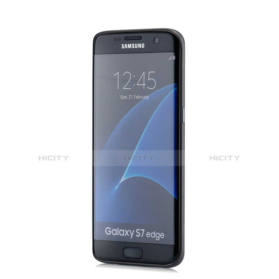 Custodia Silicone Ultra Sottile Morbida Opaca R02 per Samsung Galaxy S7 Edge G935F Nero