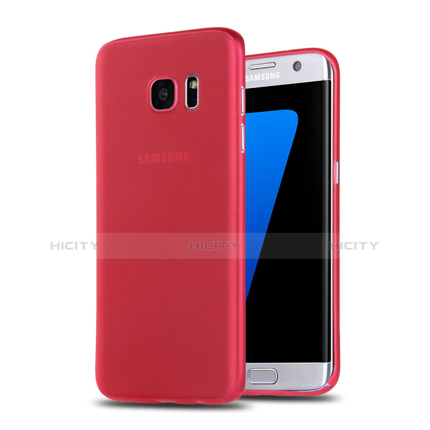 Custodia Silicone Ultra Sottile Morbida Opaca R02 per Samsung Galaxy S7 Edge G935F Rosso