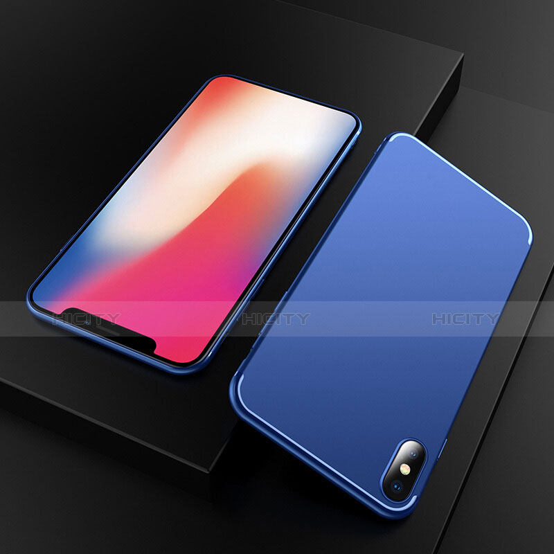 Custodia Silicone Ultra Sottile Morbida S02 per Apple iPhone X Blu