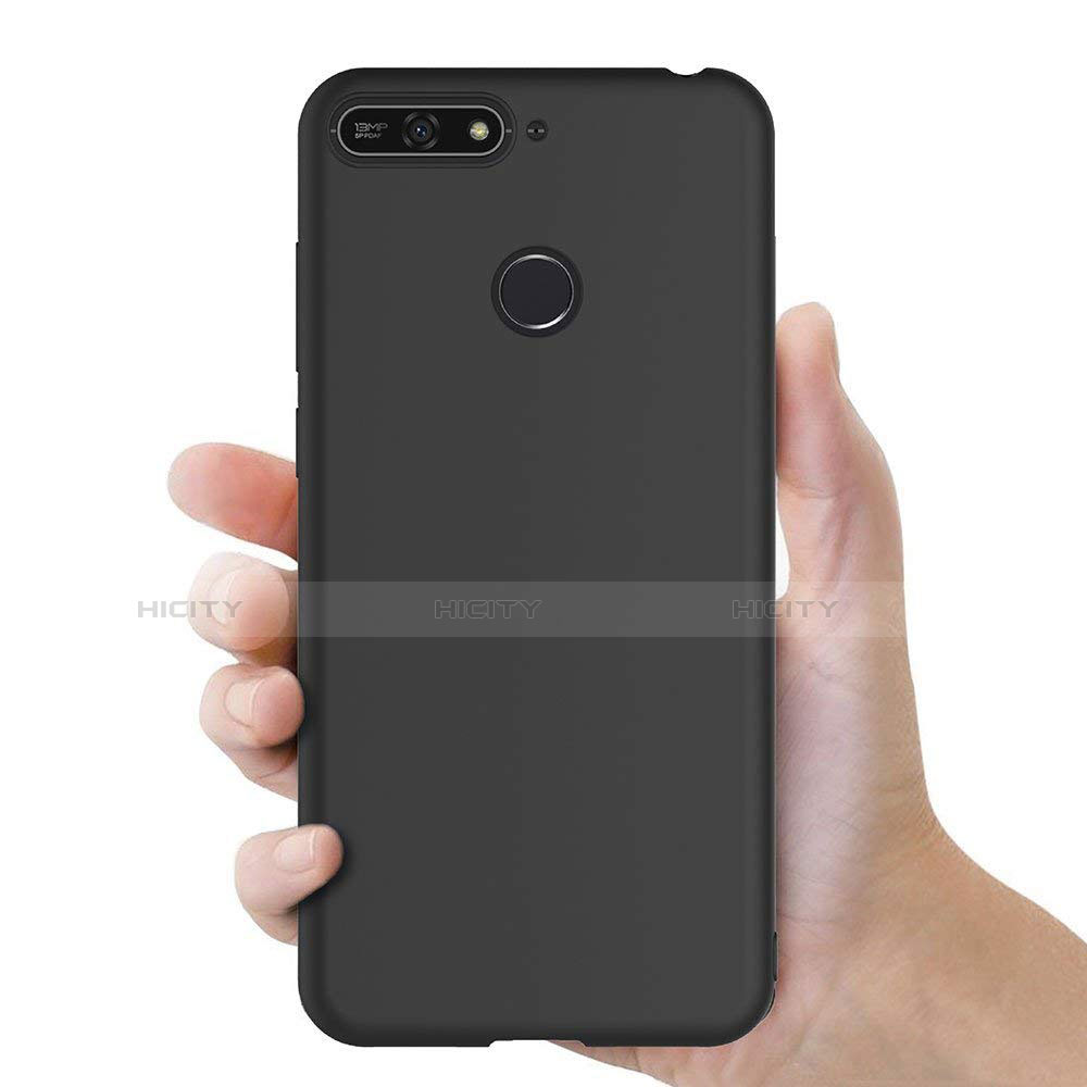 Custodia Silicone Ultra Sottile Morbida S02 per Huawei Y6 (2018) Nero