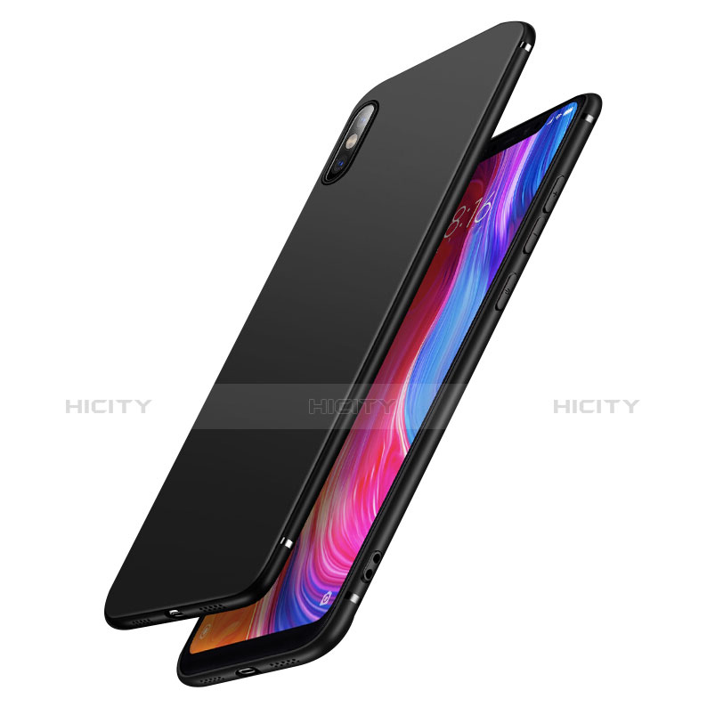 Custodia Silicone Ultra Sottile Morbida S02 per Xiaomi Mi 8 Screen Fingerprint Edition Nero