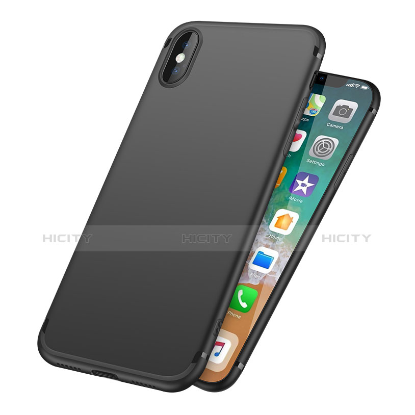 Custodia Silicone Ultra Sottile Morbida S09 per Apple iPhone Xs Nero