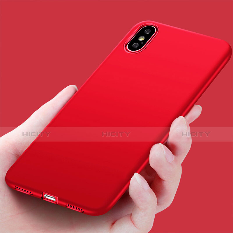 Custodia Silicone Ultra Sottile Morbida S14 per Apple iPhone X Rosso