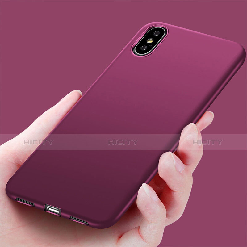 Custodia Silicone Ultra Sottile Morbida S16 per Apple iPhone X Viola