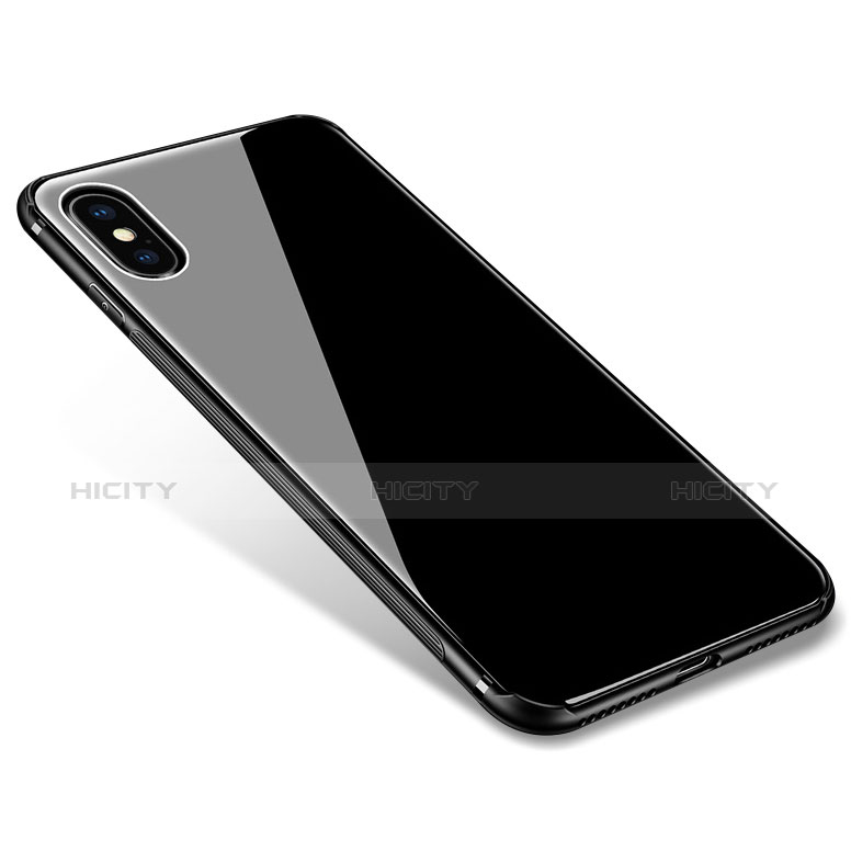 Custodia Silicone Ultra Sottile Morbida Specchio C01 per Apple iPhone X Nero