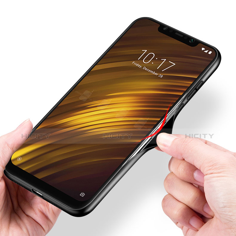 Custodia Silicone Ultra Sottile Morbida Specchio M01 per Xiaomi Pocophone F1 Nero