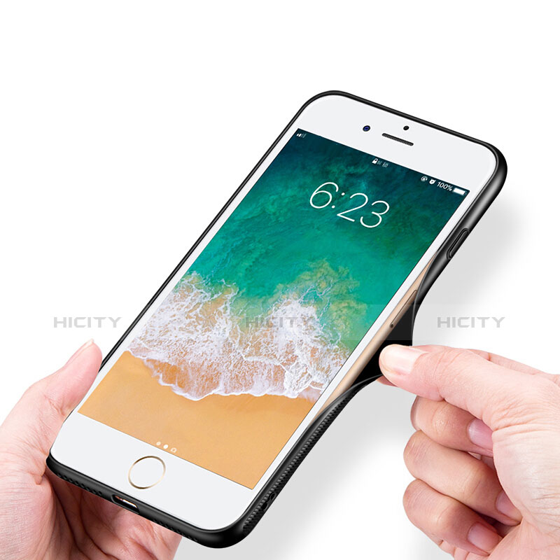 Custodia Silicone Ultra Sottile Morbida Specchio per Apple iPhone 8 Nero