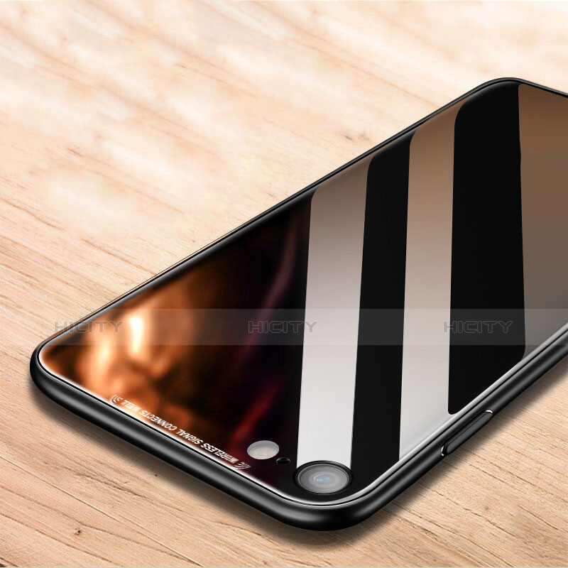 Custodia Silicone Ultra Sottile Morbida Specchio per Apple iPhone 8 Nero