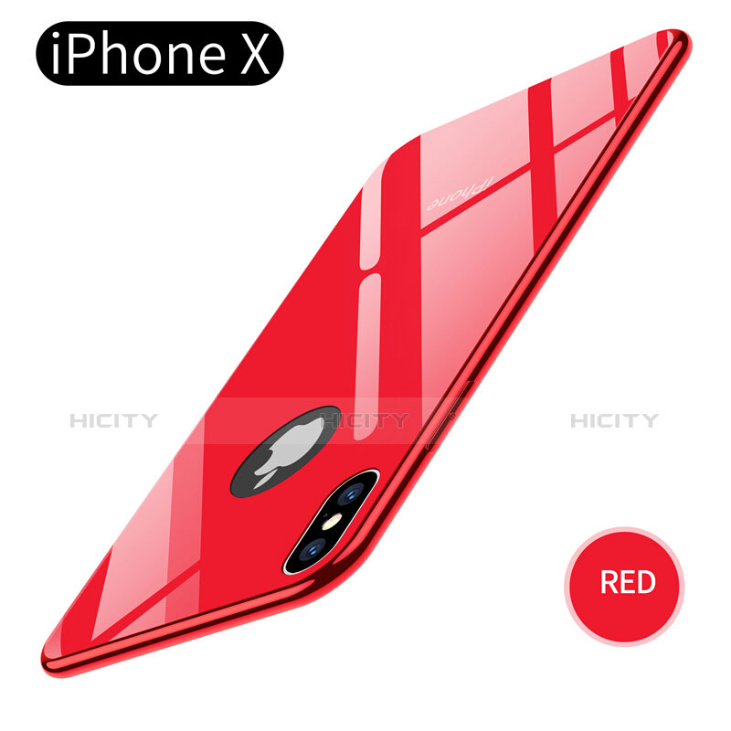 Custodia Silicone Ultra Sottile Morbida Specchio per Apple iPhone X Rosso