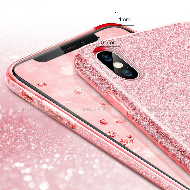 Custodia TPU Morbida Bling Bling per Apple iPhone X Rosa