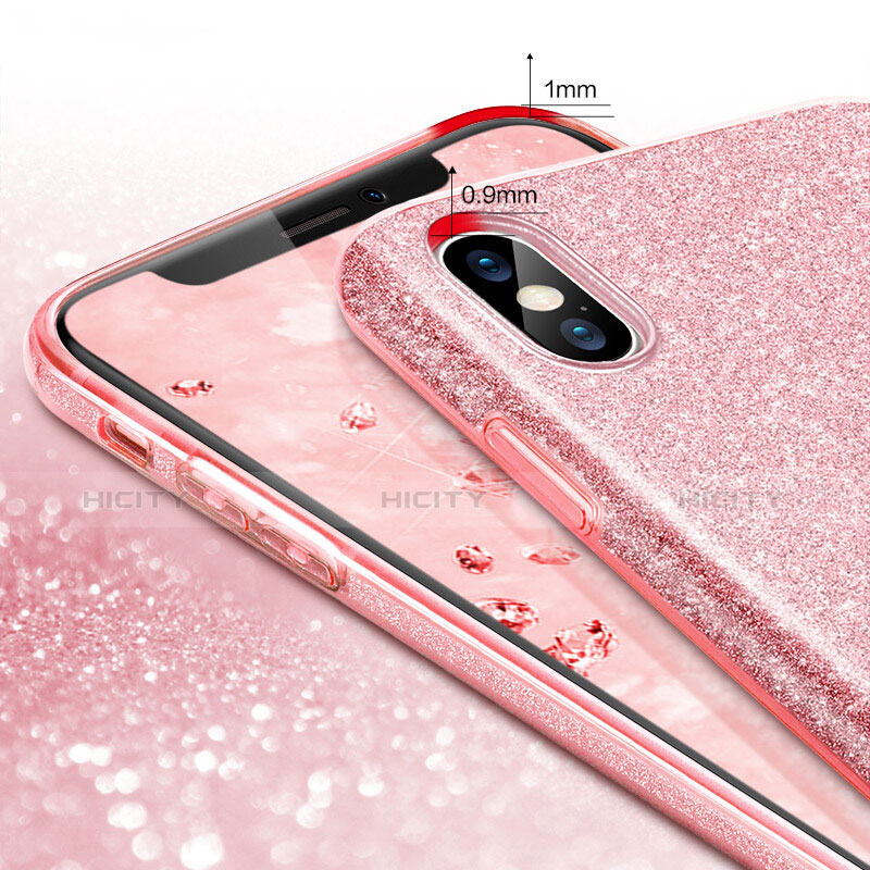 Custodia TPU Morbida Bling Bling per Apple iPhone Xs Max Rosa