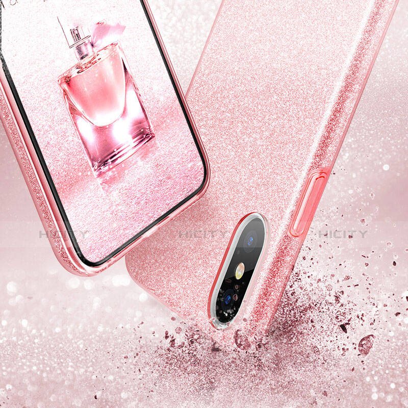 Custodia TPU Morbida Bling Bling per Apple iPhone Xs Rosa