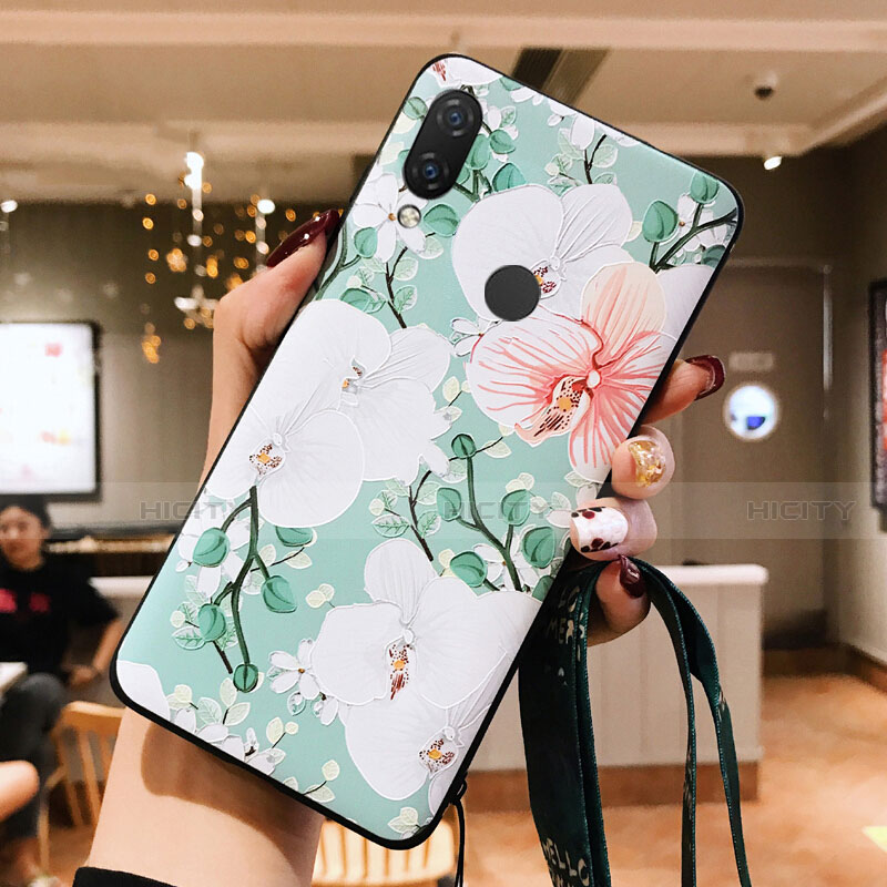 Custodia TPU Morbida Fiori per Huawei Nova 3e Verde