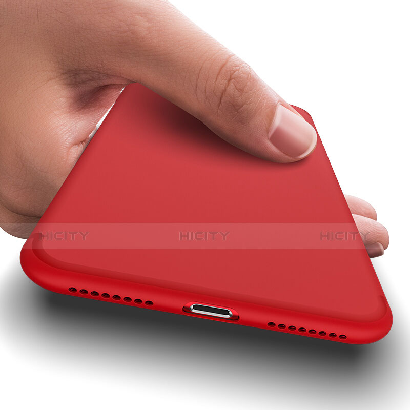 Custodia TPU Morbida Lucido con Foro per Apple iPhone 8 Plus Rosso