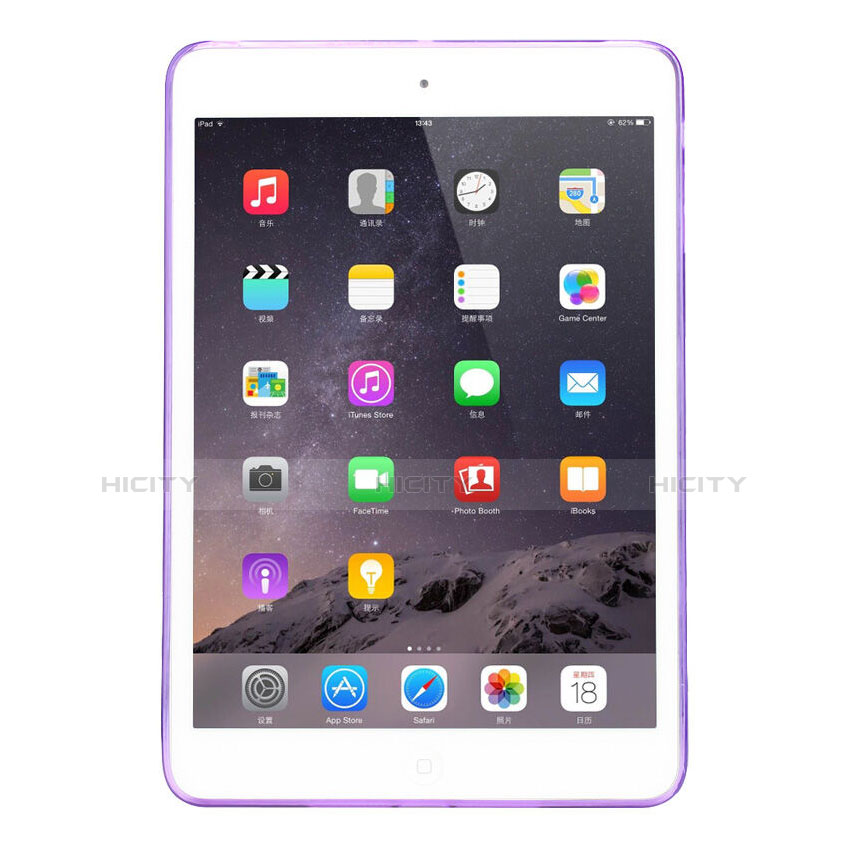 Custodia TPU Trasparente Ultra Sottile Morbida per Apple iPad Mini Viola