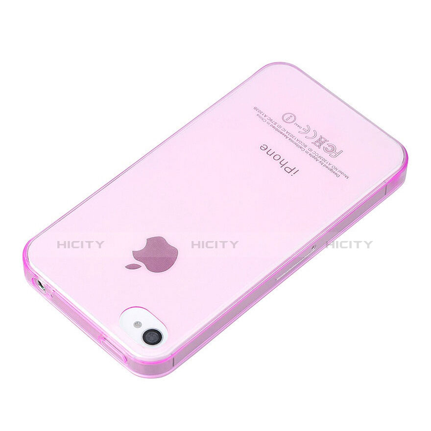 Custodia TPU Trasparente Ultra Sottile Morbida per Apple iPhone 4 Rosa