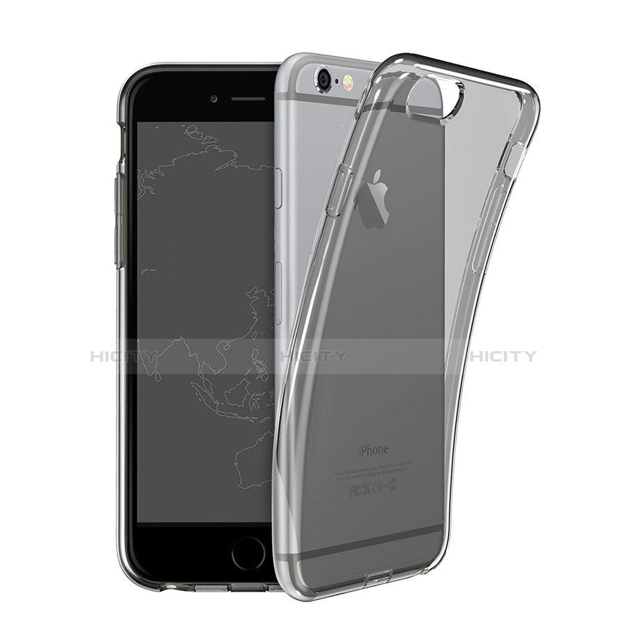 Custodia TPU Trasparente Ultra Sottile Morbida per Apple iPhone 6 Grigio Scuro