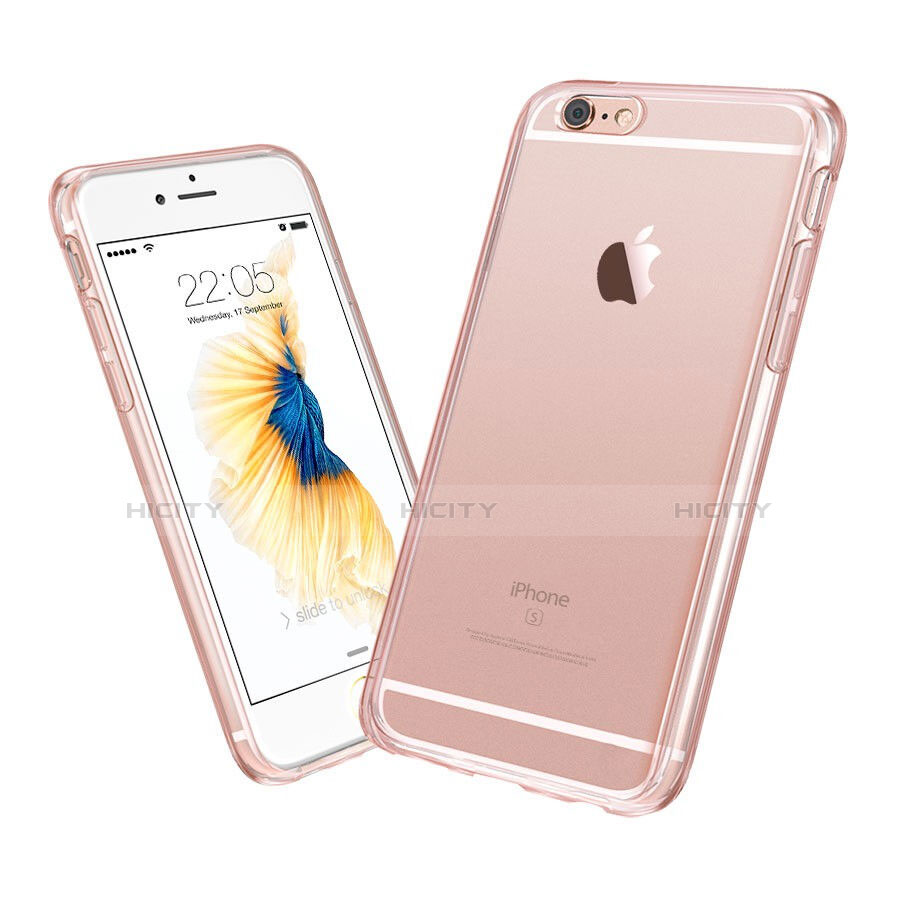 Custodia TPU Trasparente Ultra Sottile Morbida per Apple iPhone 6S Oro Rosa