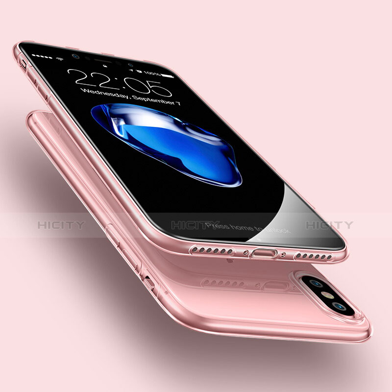 Custodia TPU Trasparente Ultra Sottile Morbida per Apple iPhone Xs Max Rosa