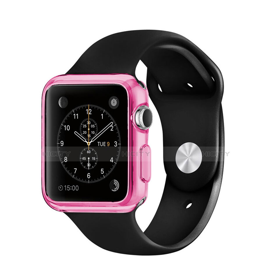 Custodia TPU Trasparente Ultra Sottile Morbida per Apple iWatch 38mm Rosa