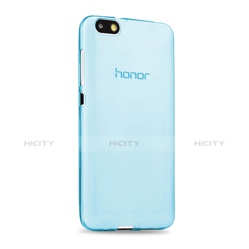 Custodia TPU Trasparente Ultra Sottile Morbida per Huawei Honor 4X Blu