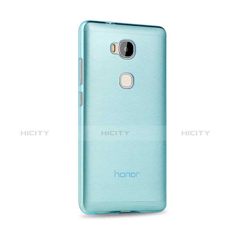 Custodia TPU Trasparente Ultra Sottile Morbida per Huawei Honor 5X Blu