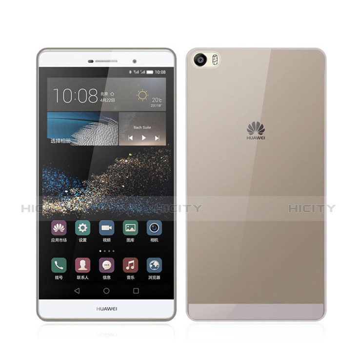 Custodia TPU Trasparente Ultra Sottile Morbida per Huawei P8 Max Grigio