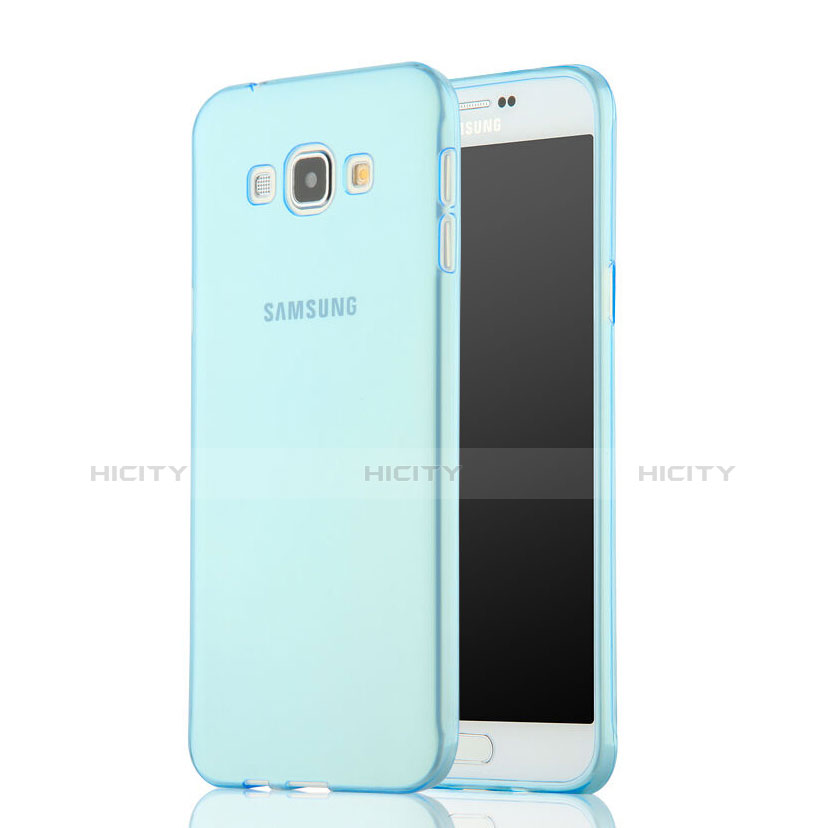 Custodia TPU Trasparente Ultra Sottile Morbida per Samsung Galaxy A7 Duos SM-A700F A700FD Blu