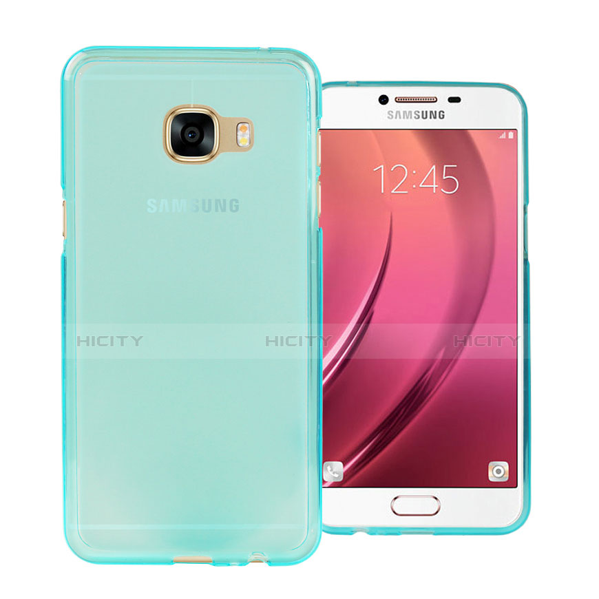 Custodia TPU Trasparente Ultra Sottile Morbida per Samsung Galaxy C5 SM-C5000 Blu