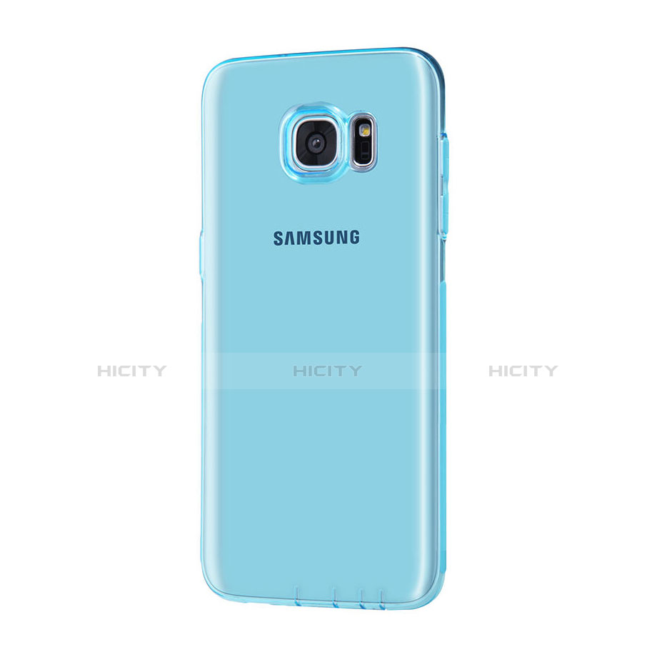 Custodia TPU Trasparente Ultra Sottile Morbida per Samsung Galaxy S7 Edge G935F Blu