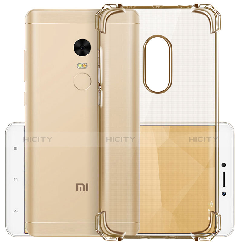 Custodia TPU Trasparente Ultra Sottile Morbida per Xiaomi Redmi Note 4 Standard Edition Oro