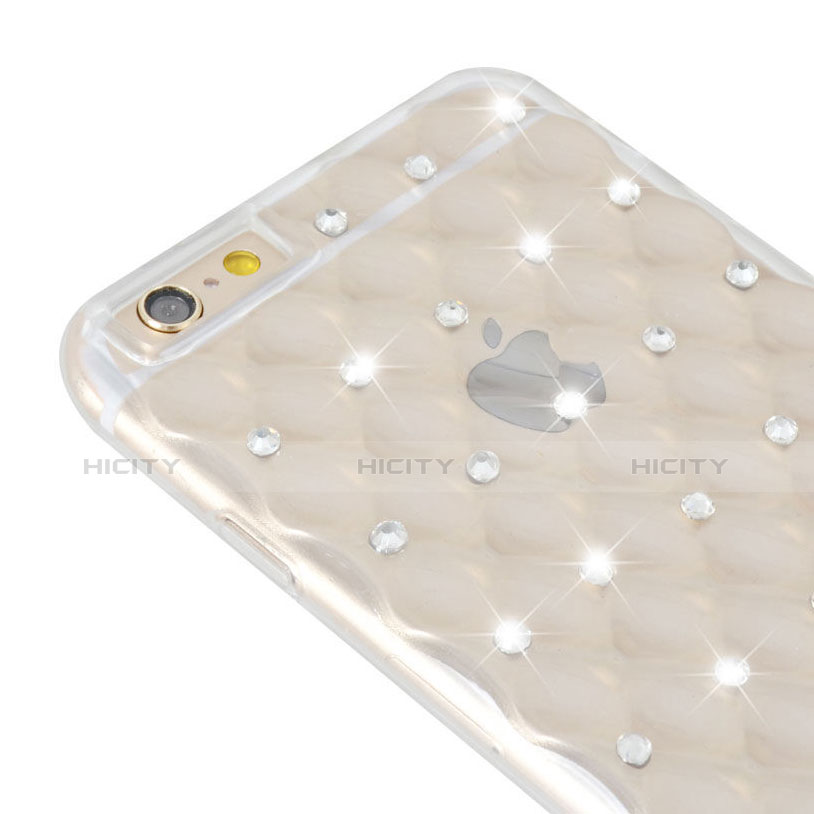 Custodia Trasparente Diamante Strass Gioielli Morbida per Apple iPhone 6 Chiaro