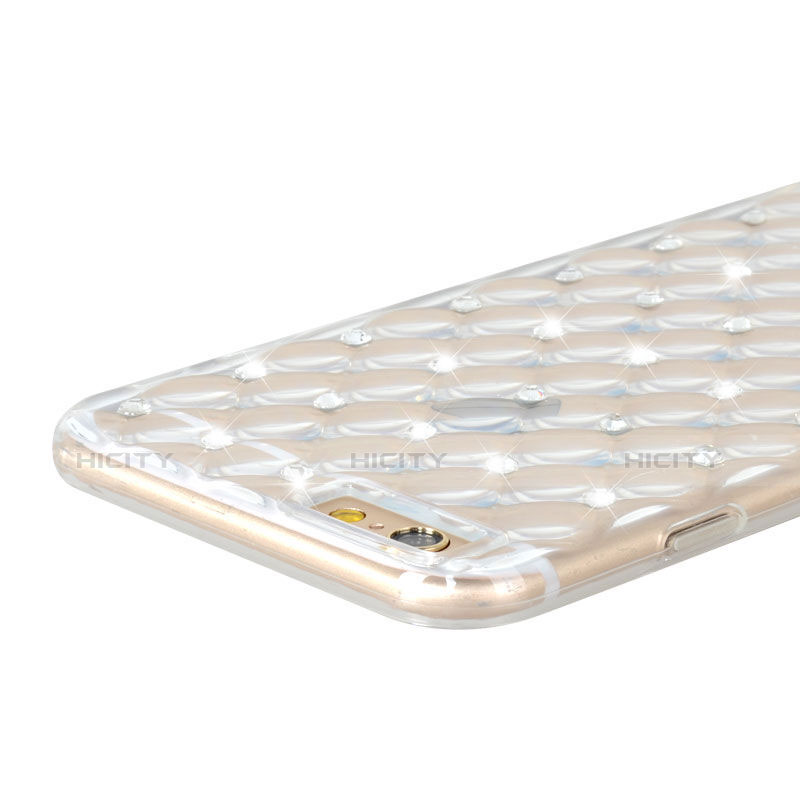 Custodia Trasparente Diamante Strass Gioielli Morbida per Apple iPhone 6 Chiaro