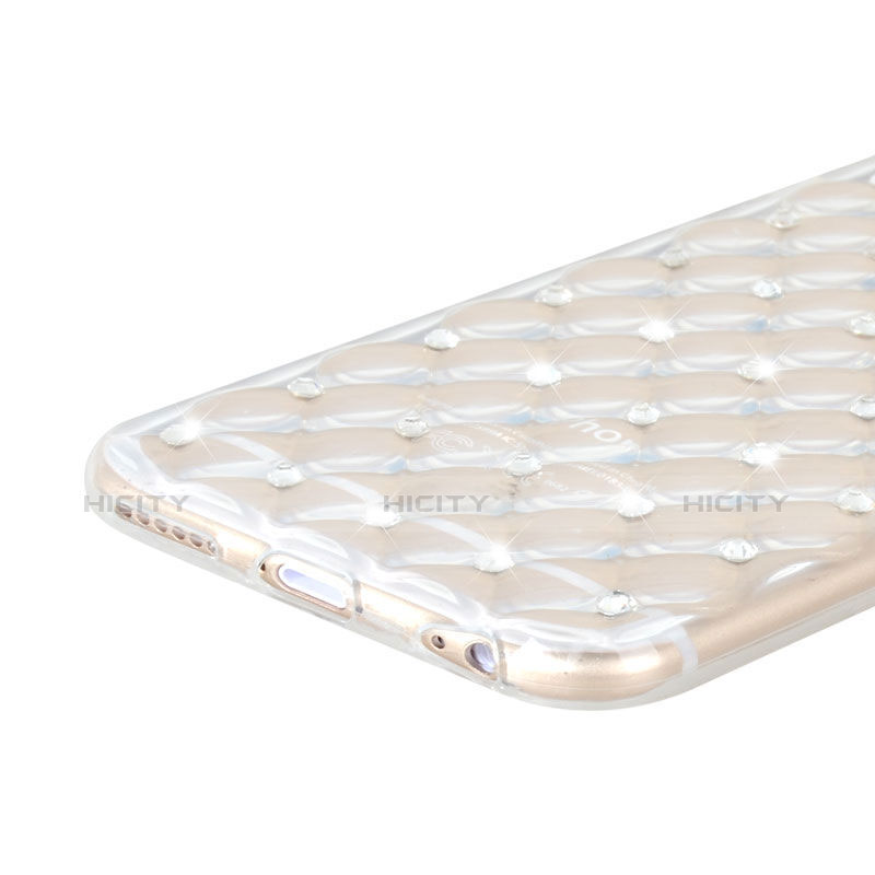 Custodia Trasparente Diamante Strass Gioielli Morbida per Apple iPhone 6 Chiaro