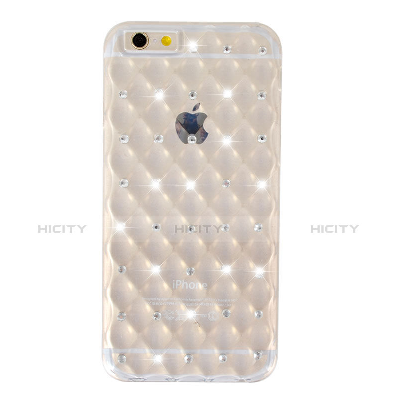 Custodia Trasparente Diamante Strass Gioielli Morbida per Apple iPhone 6 Plus Chiaro