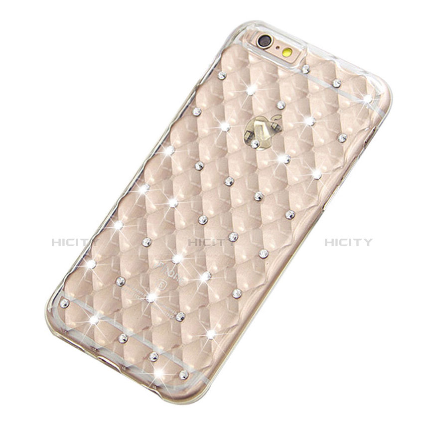 Custodia Trasparente Diamante Strass Gioielli Morbida per Apple iPhone 6 Plus Chiaro